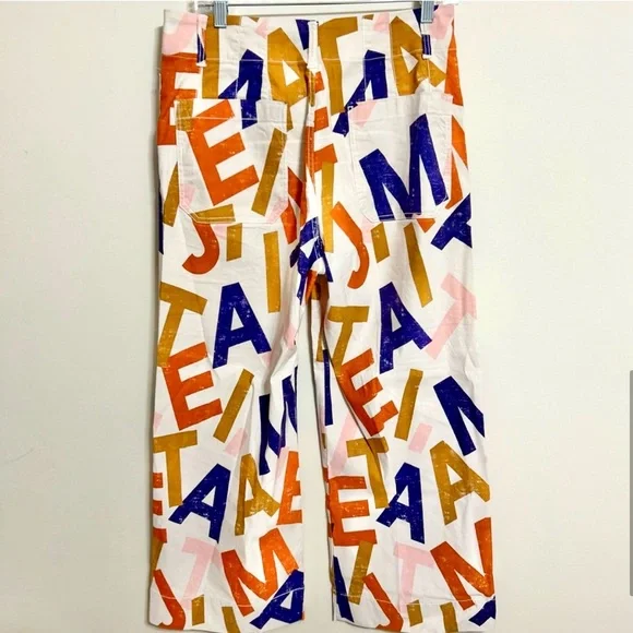 ⭐️Anthro Maeve JE TAIME Pattern Collette Wide Leg Pant sz 30⭐️ - Picture 6 of 8